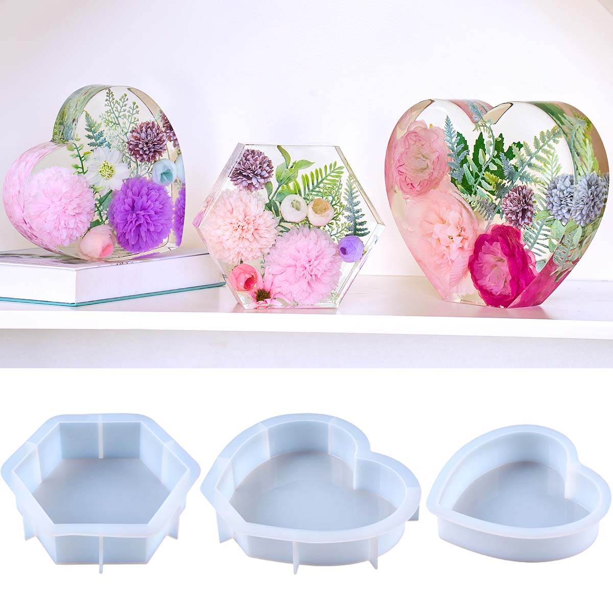 Resin Art Heart - Large Love Silicone Mold DIY Heart