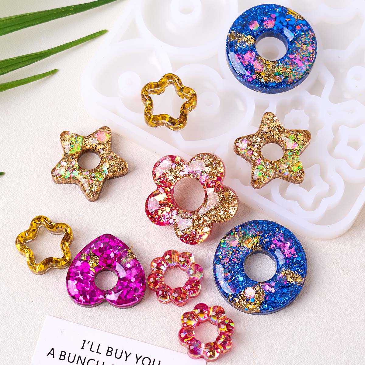Resin Art Glitter - Handmade Press On Nails Transparent Sequins