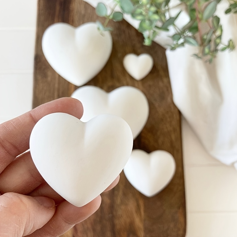 Resin Art Heart - 5pcs Heart-Shaped Gypsum Candle Ornament Resin