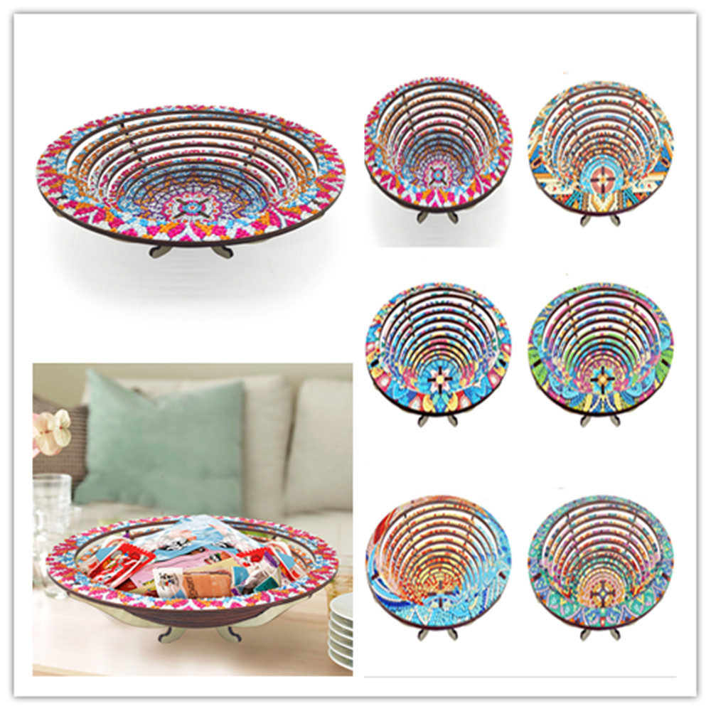 Resin Art Wooden Tray - Wooden Mandala 5D Diamond Painting Tray
