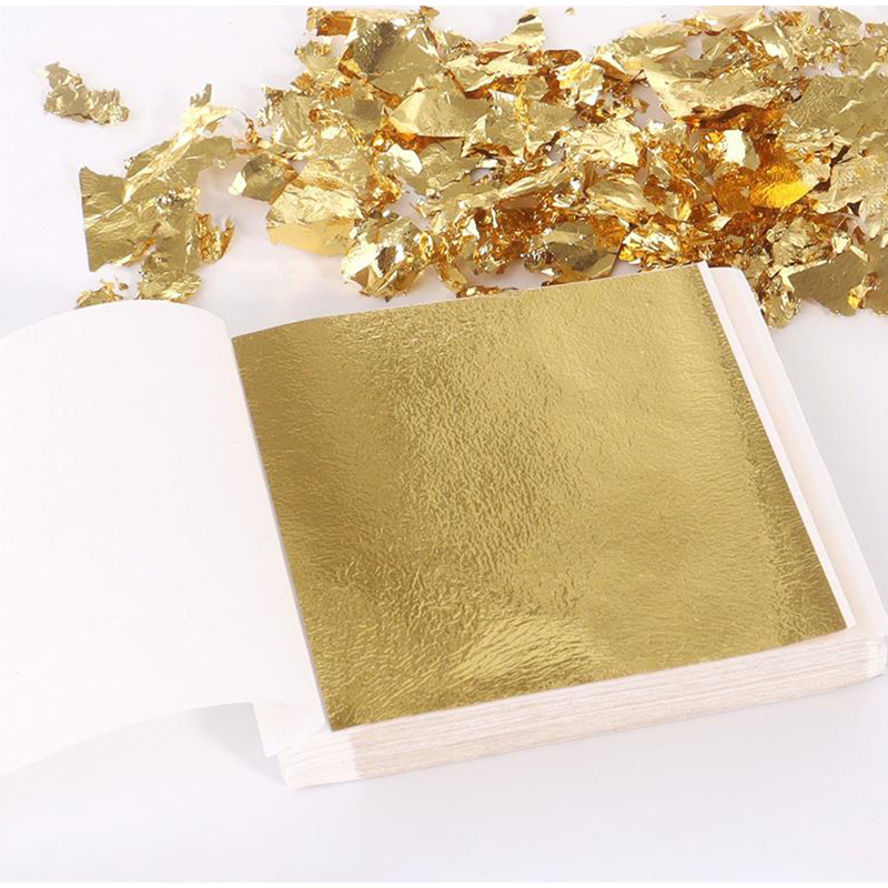 Gold Leaf Foil - 200Pcs Golden Leaf Foil Leaf Sheets