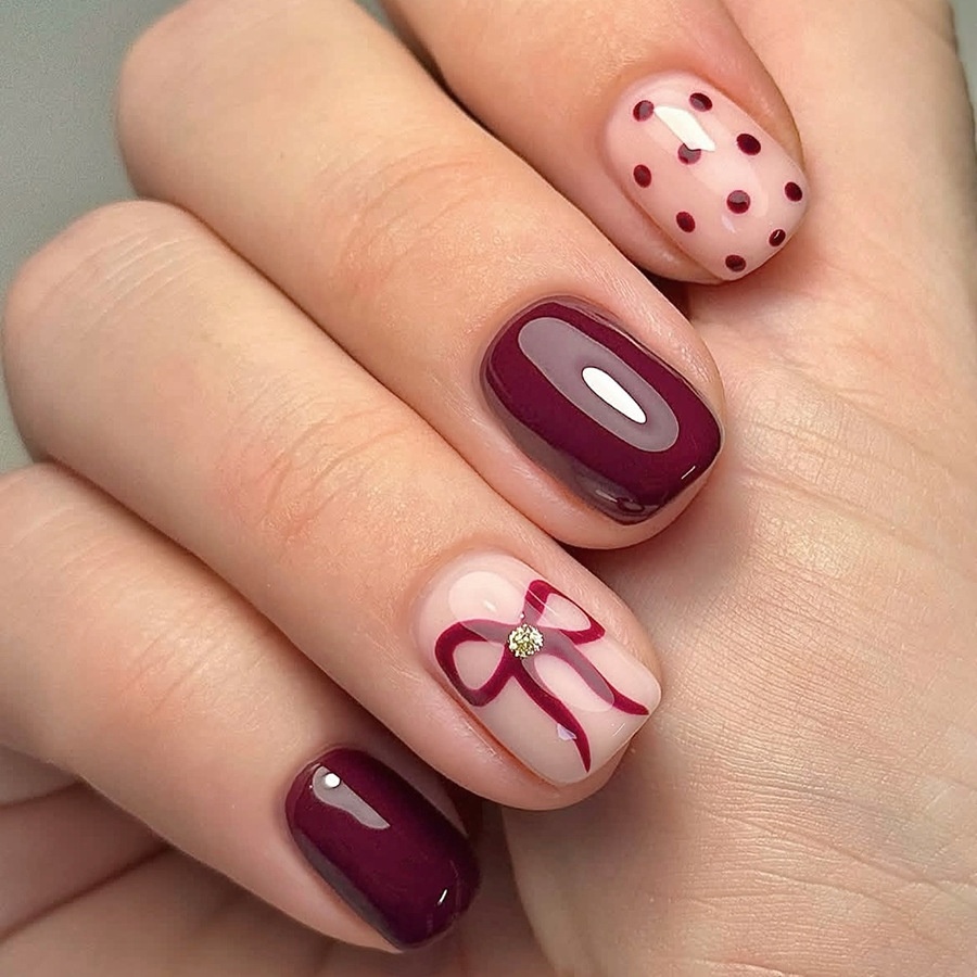 Resin Art Glitter - Short Square Press On Nails Glossy