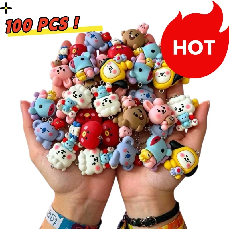 Resin Art Accessories - 7pcs BT21 Resin Cartoon Charm DIY