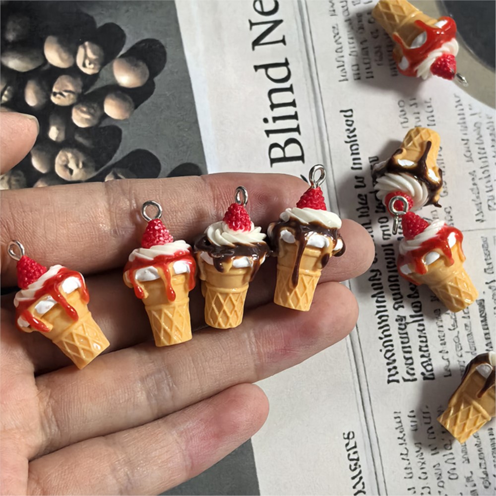 Resin Art Accessories - 10Pcs Cute 3D Simulation Food Ice