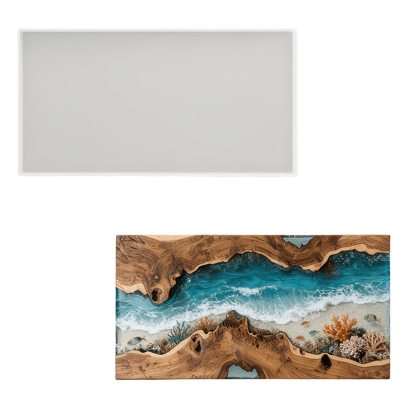 Large Epoxy Resin River Table  - Resin Art Wooden Tray review and price