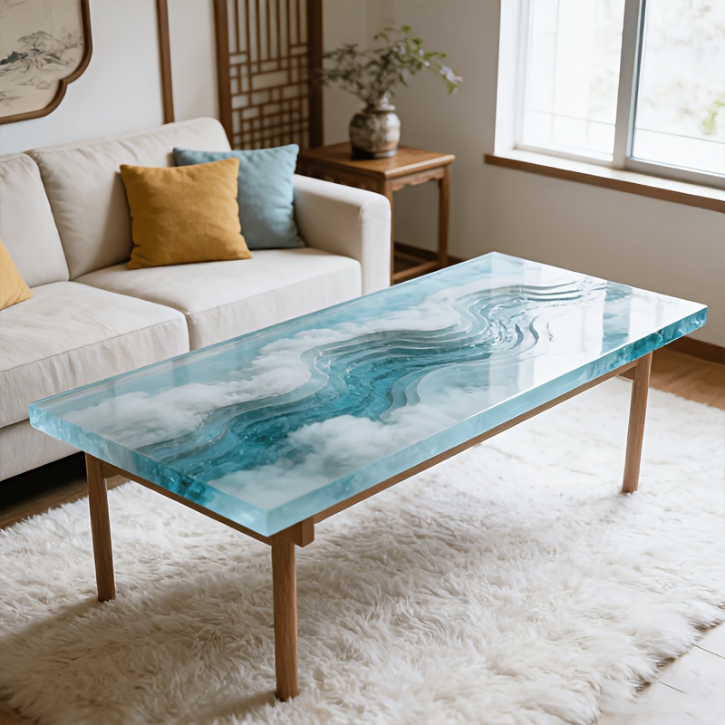 Large Epoxy Resin River Table  - Resin Art Wooden Tray review and price