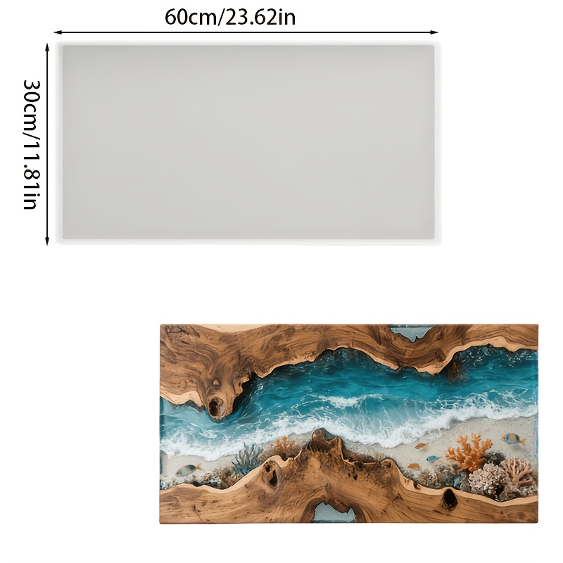 Large Epoxy Resin River Table  - Resin Art Wooden Tray review and price