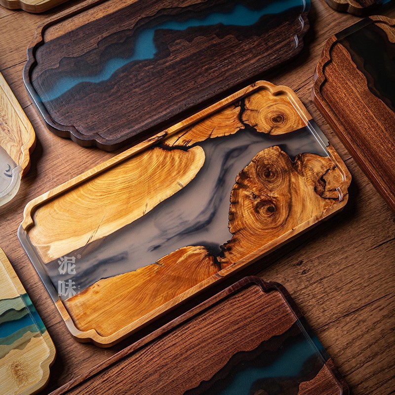 Japanese Zen Style Thuja Wood  - Resin Art Wooden Tray review and price