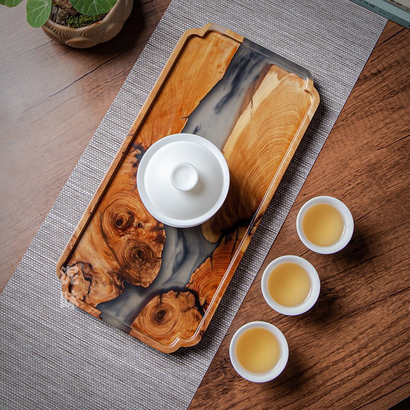 Japanese Zen Style Thuja Wood  - Resin Art Wooden Tray review and price