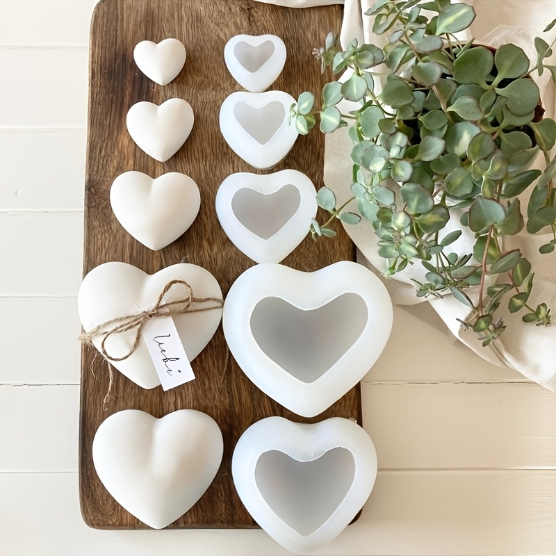 5pcs Heart-Shaped Gypsum Candl - Resin Art Heart review and price