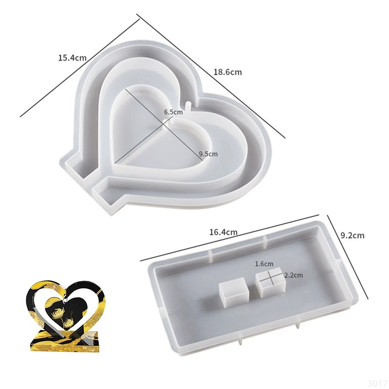 Letter Mm Epoxy Resin Silicone - Resin Art Heart review and price