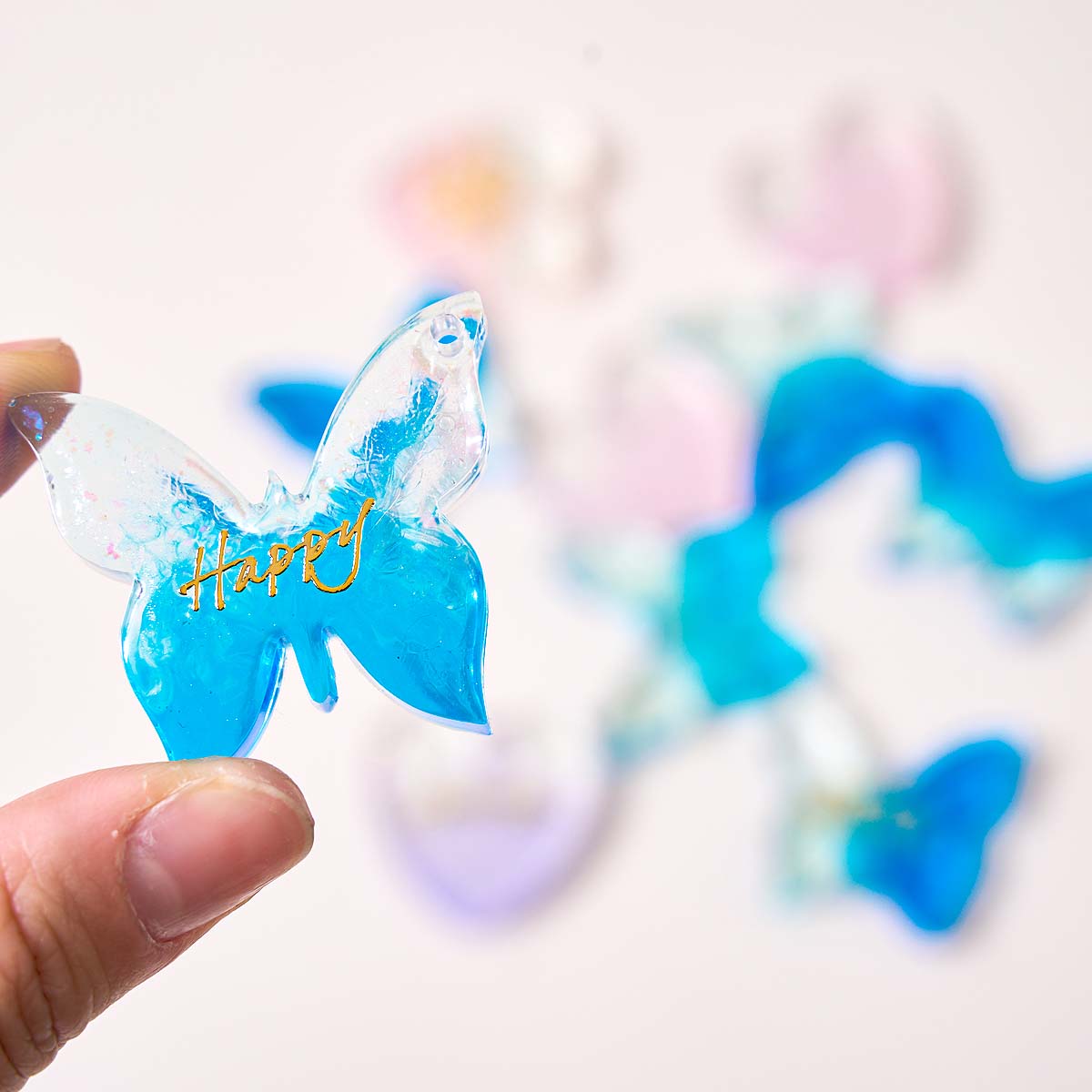 Six-hole with Holes Earring Si - Resin Art Heart review and price