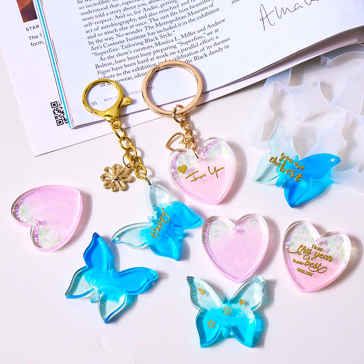 Six-hole with Holes Earring Si - Resin Art Heart review and price