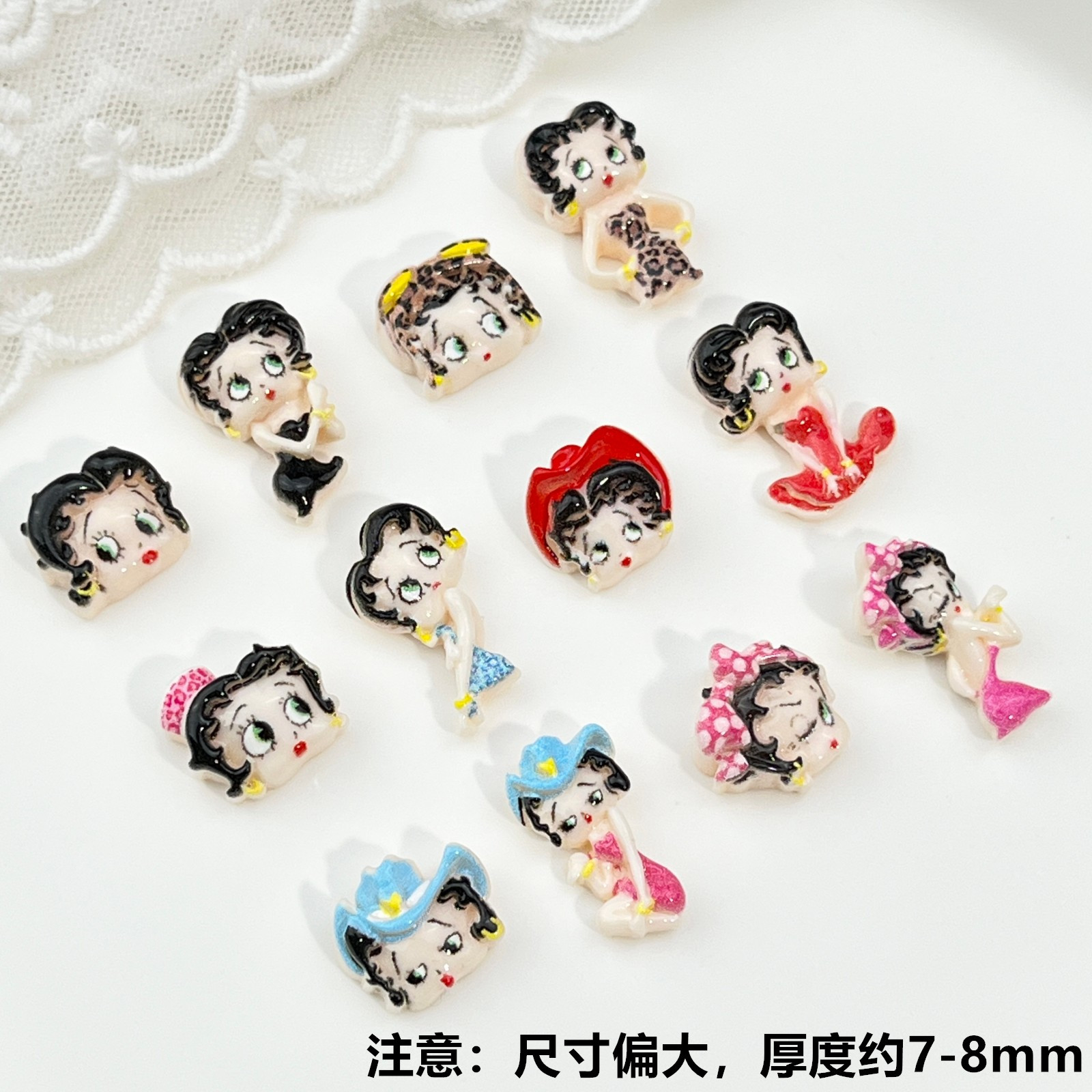 100pcs Cartoon Betty Nail Art  - Resin Art Accessories review and price
