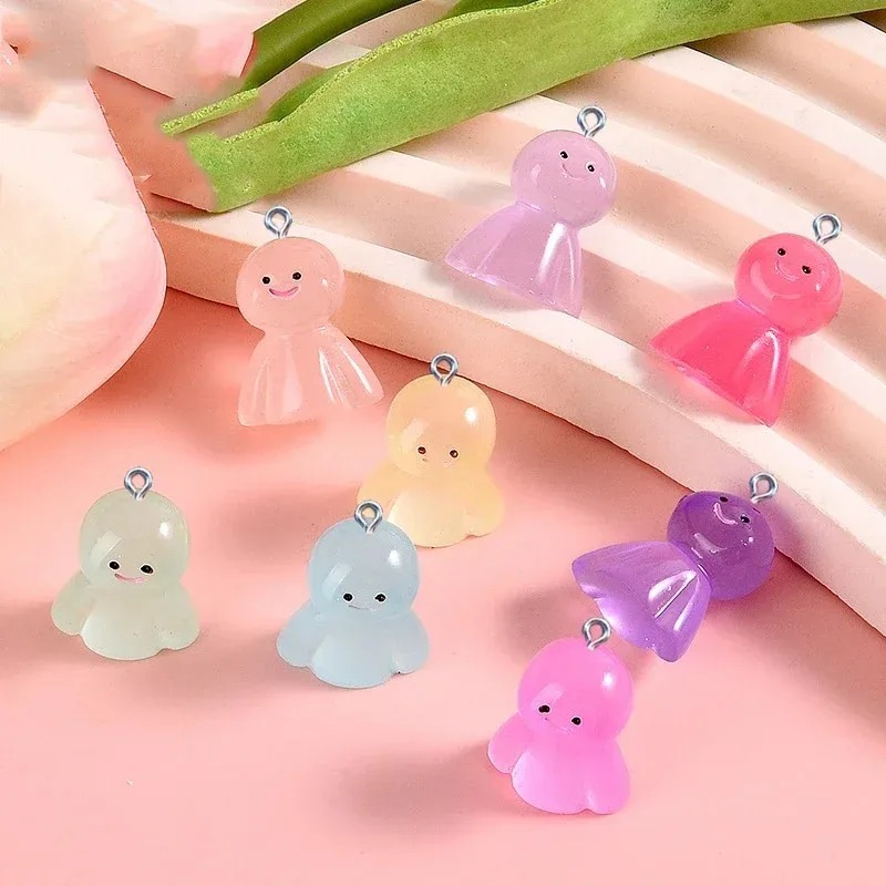 10Pcs Glow In Dark Cartoon Dol - Resin Art Products review and price