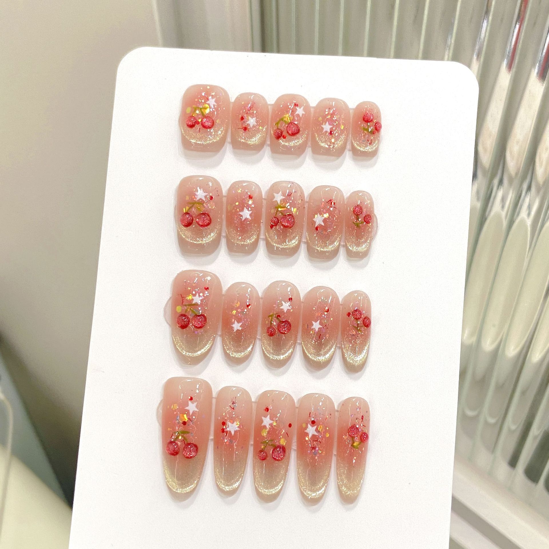 10pcs Sweet Cherry Press On Na - Resin Art Glitter review and price