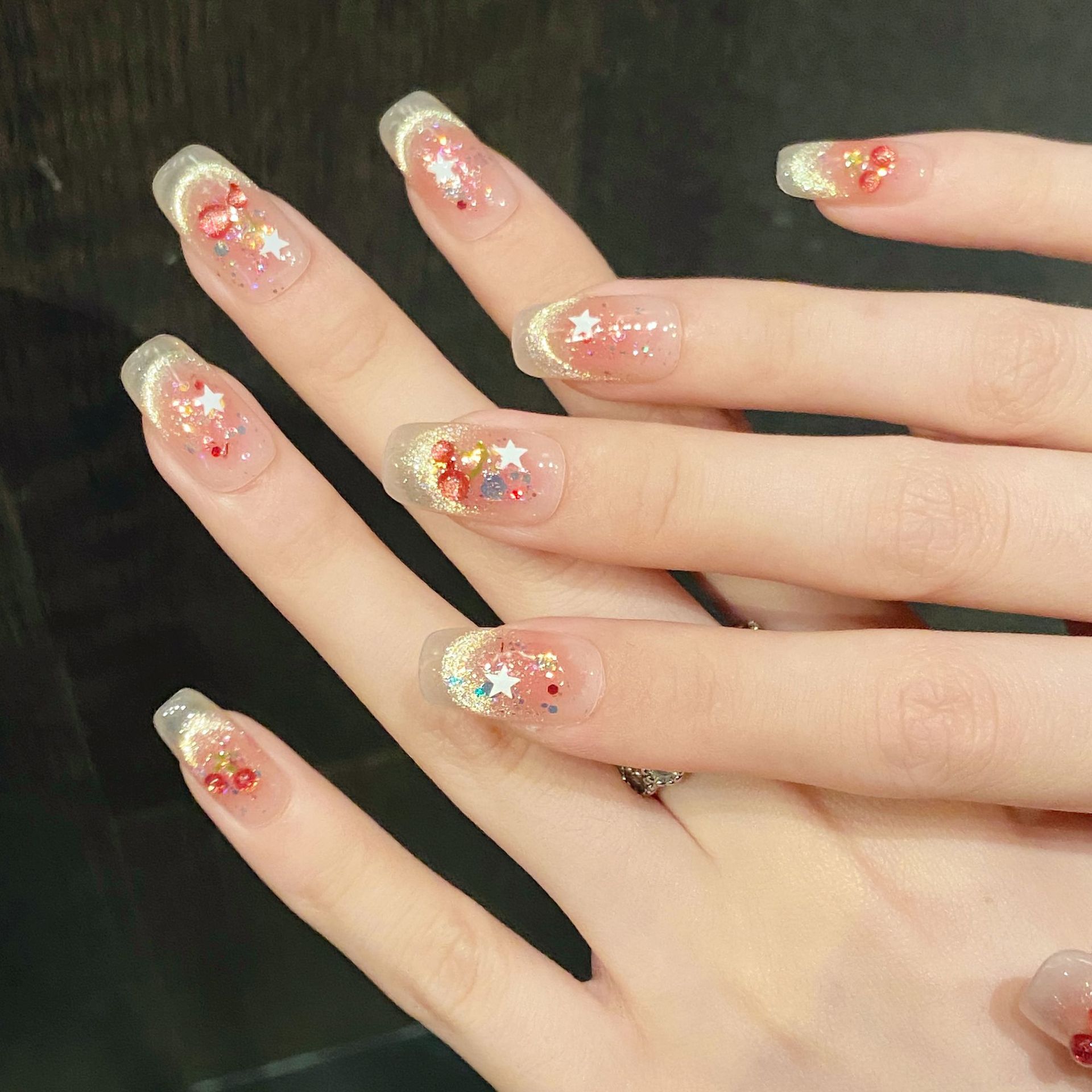 10pcs Sweet Cherry Press On Na - Resin Art Glitter review and price