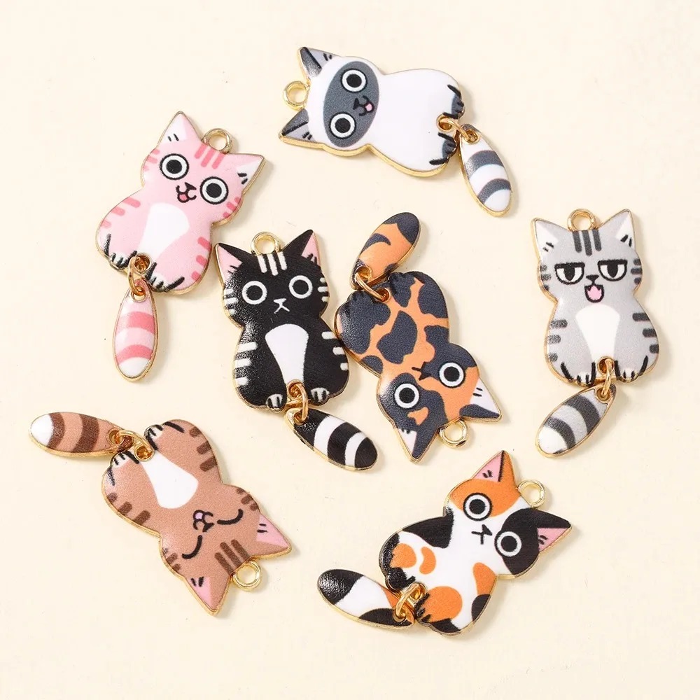10Pcs 16×39mm Cute Cartoon Cat - Resin Art Products review and price