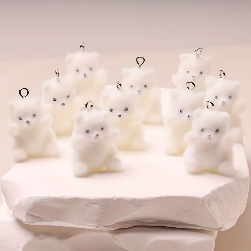 6Pcs Polar Bear Resin Charms C - Resin Art Products review and price