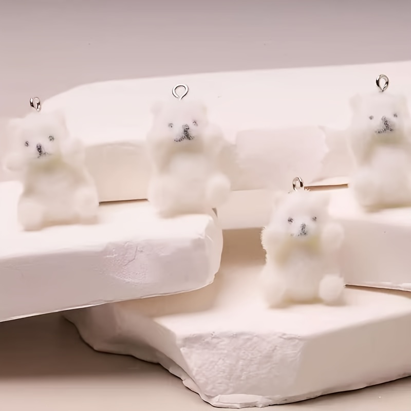 6Pcs Polar Bear Resin Charms C - Resin Art Products review and price