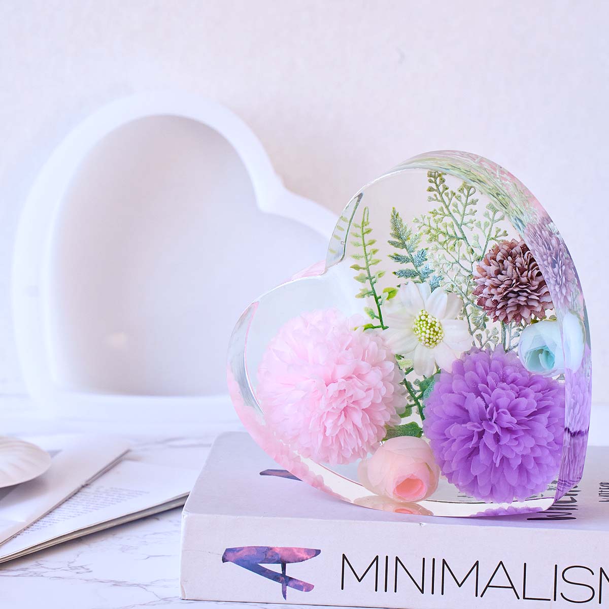 Heart Hexagon Ornament Bookend - Resin Art Heart review and price