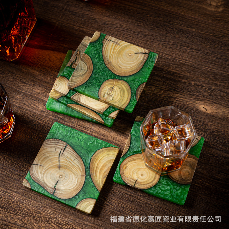 Zen Ink-Art Dry Brew Tea Tray  - Resin Art Wooden Tray review and price