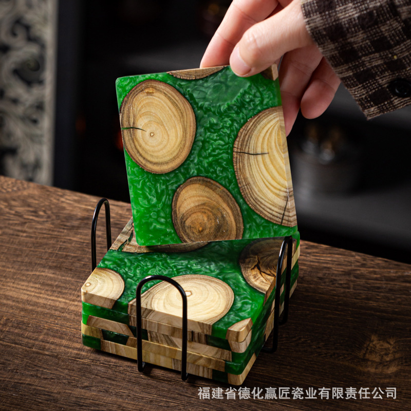 Zen Ink-Art Dry Brew Tea Tray  - Resin Art Wooden Tray review and price