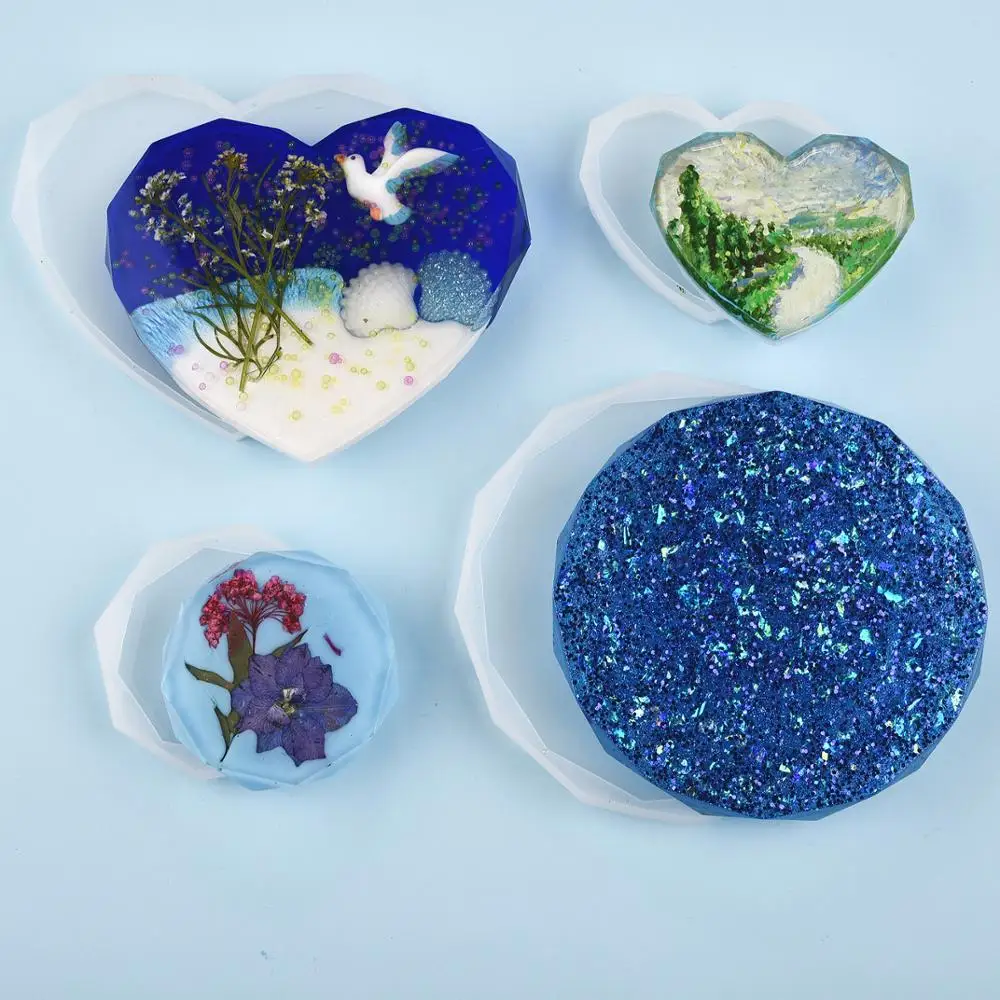 Resin Coaster Silicone Mold Ca - Resin Art Heart review and price
