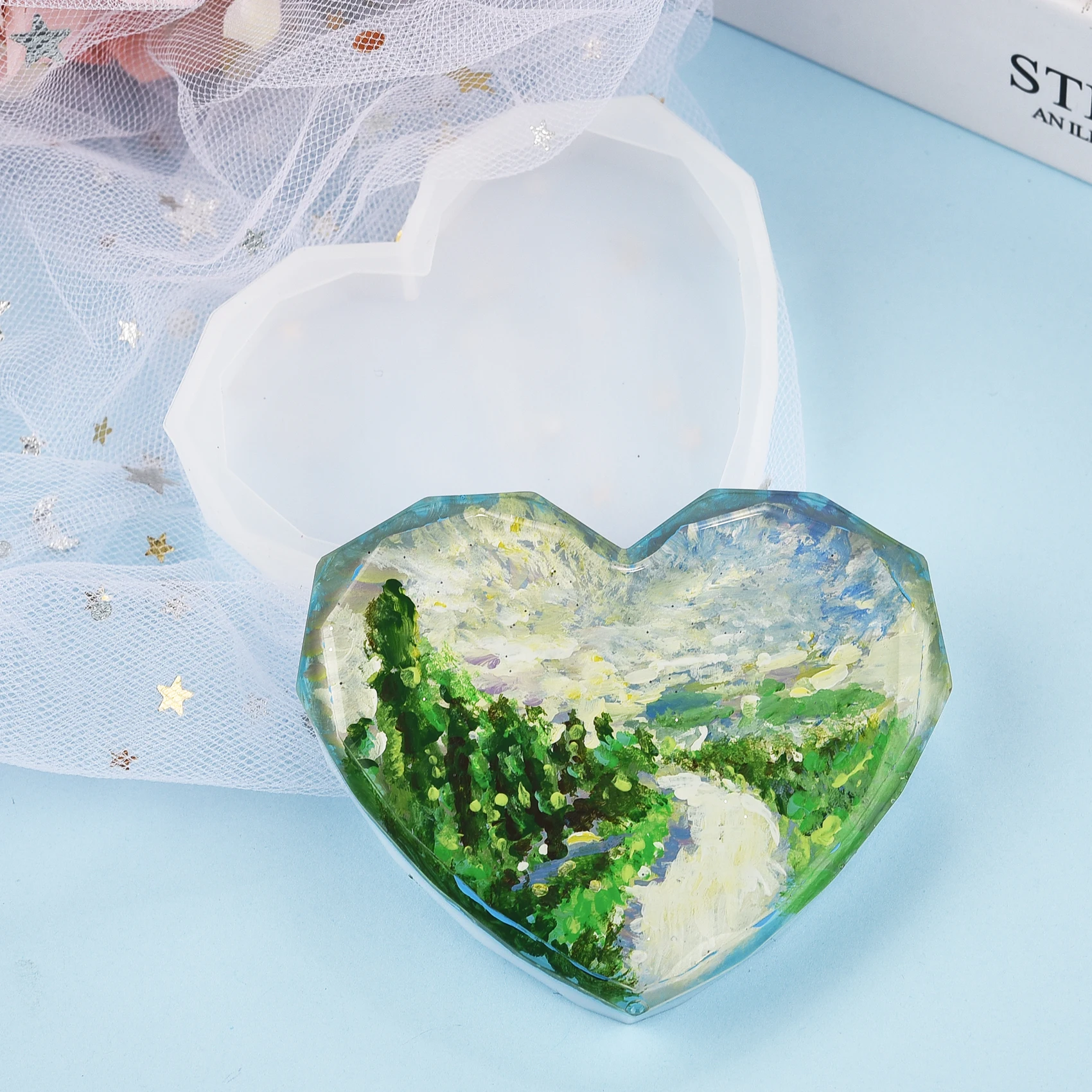Resin Coaster Silicone Mold Ca - Resin Art Heart review and price