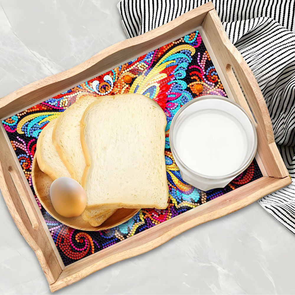 5D DIY Diamond Painted Wooden  - Resin Art Wooden Tray review and price