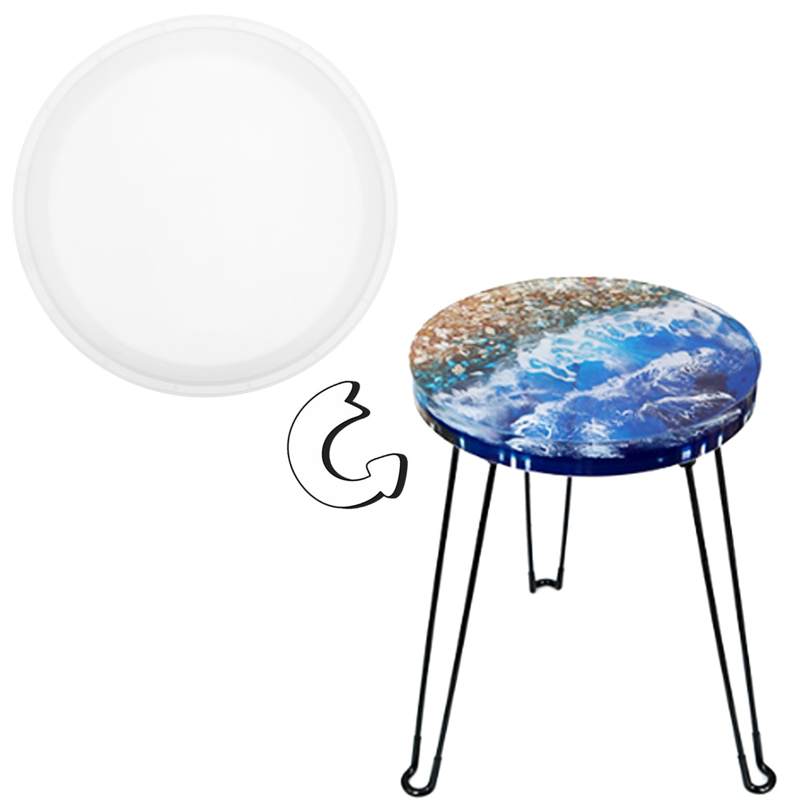 Premium Round Silicone Mold Se - Resin Art Wooden Tray review and price