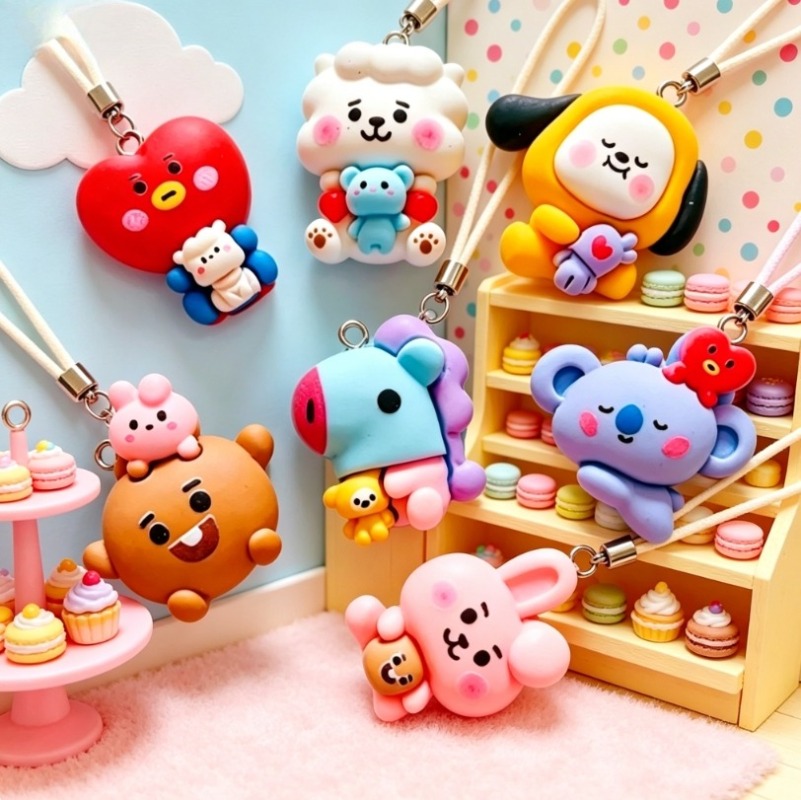 7pcs BT21 Resin Cartoon Charm  - Resin Art Accessories review and price