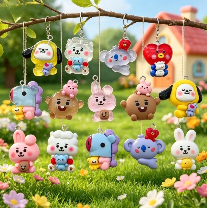 7pcs BT21 Resin Cartoon Charm  - Resin Art Accessories review and price