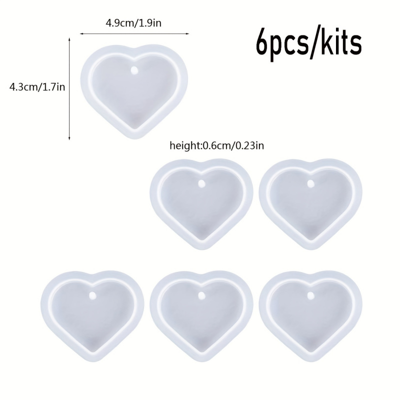 6Heart-shaped resin mold set,  - Resin Art Heart review and price