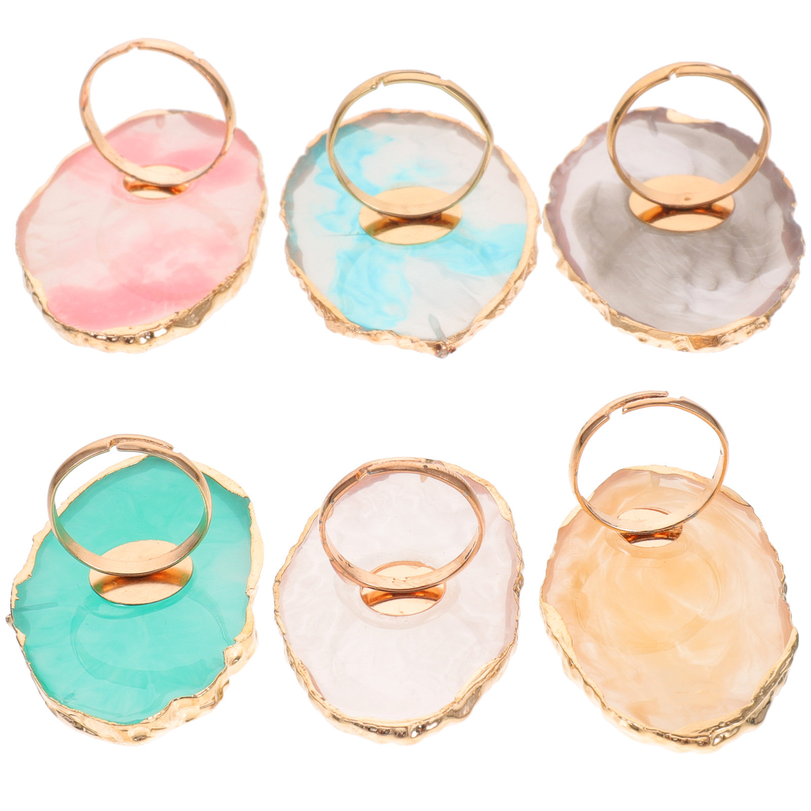 6Pcs Resin Nail Color Mixing P - Resin Art Ring Design review and price