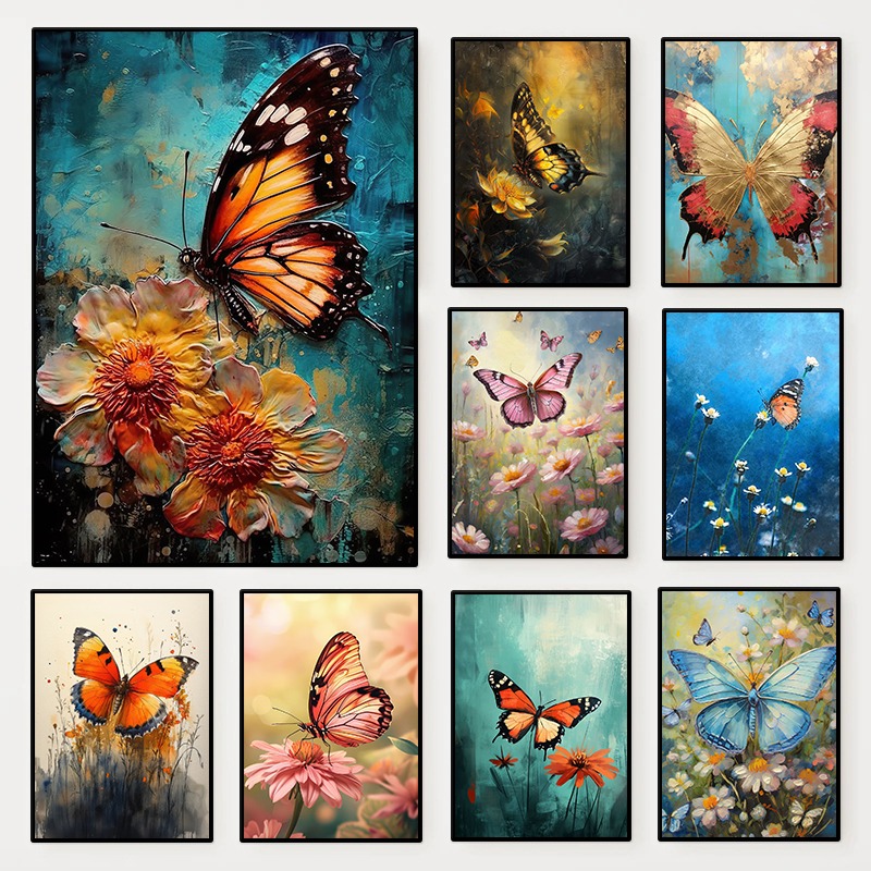 Floral Butterfly Poster Colorf - Resin Art And Deco review and price