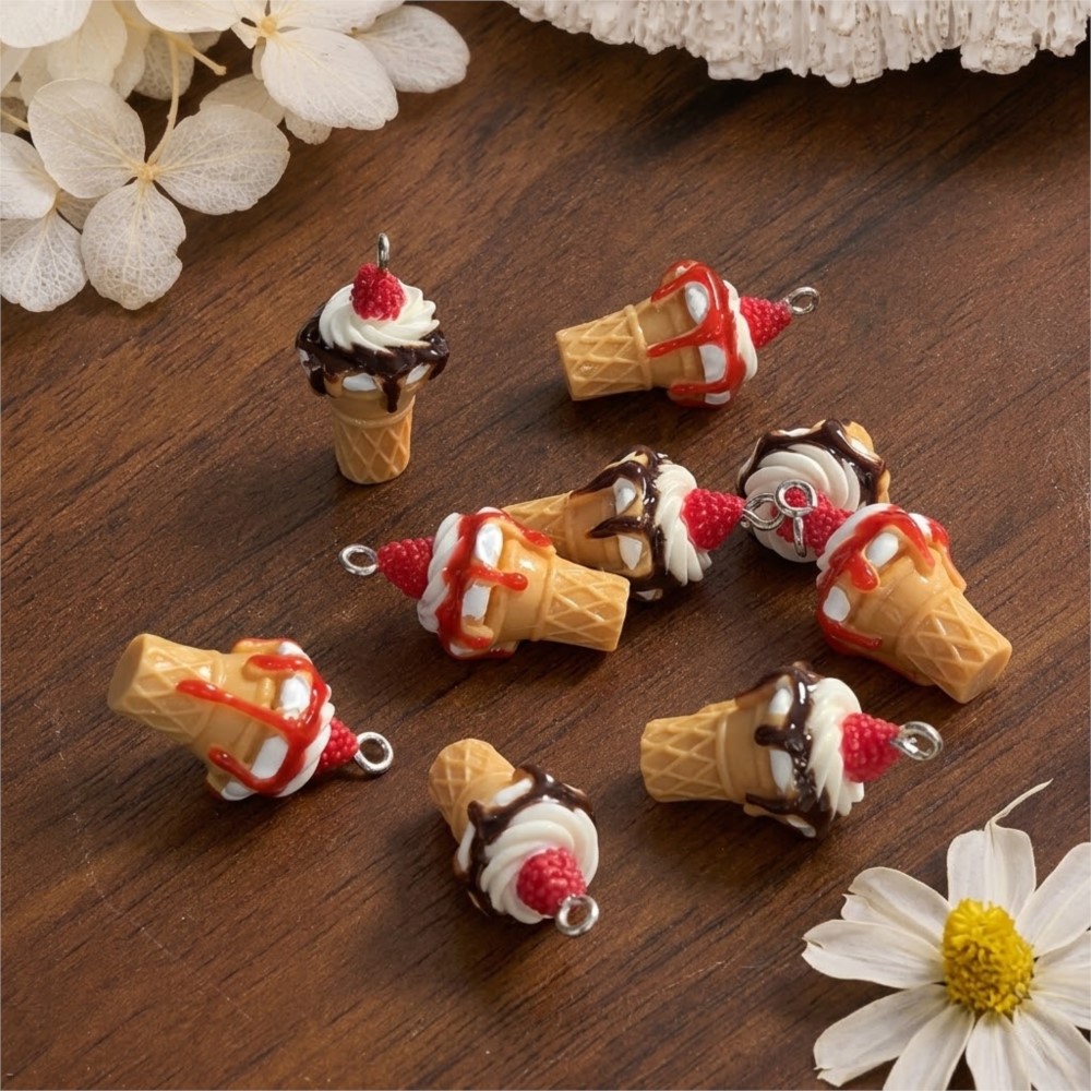 10Pcs Cute 3D Simulation Food  - Resin Art Accessories review and price