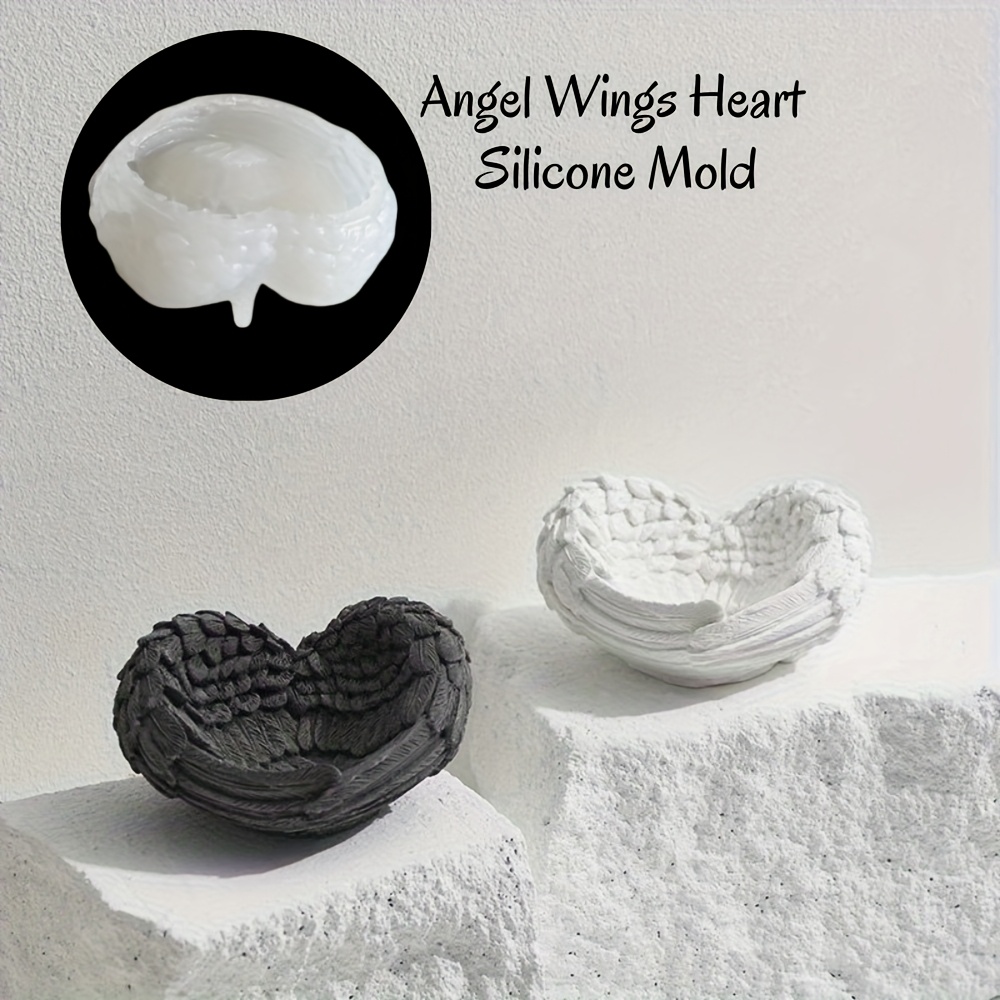 1pc Angel Wing Heart Silicone  - Resin Art Heart review and price
