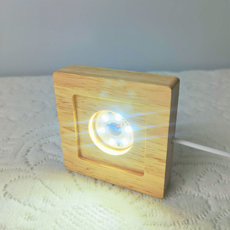 Square LED Lights Display Base - Resin Art Wooden Tray review and price