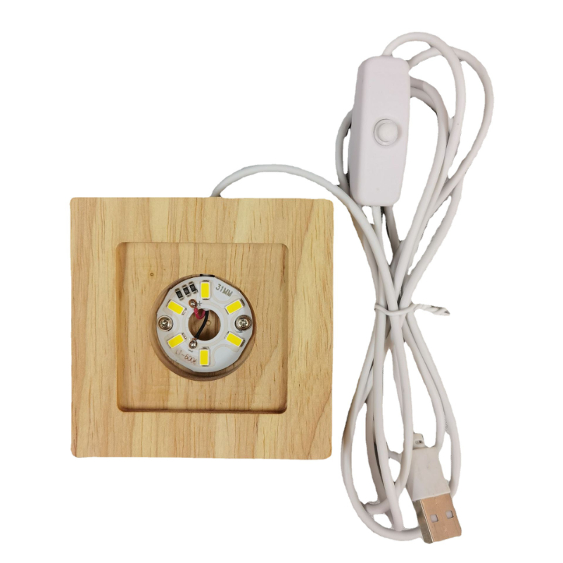 Square LED Lights Display Base - Resin Art Wooden Tray review and price